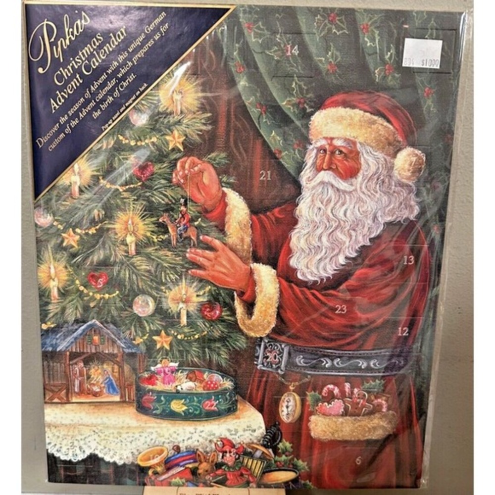 2001 Pipka's Christmas Art Advent Calendar Design #13754 w/Santa‎ by Xmas Tree